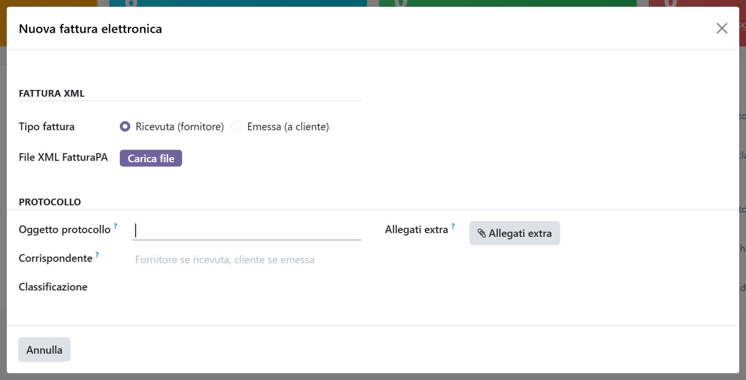 Protocollazione di una fattura elettronica a partire dal file XML.