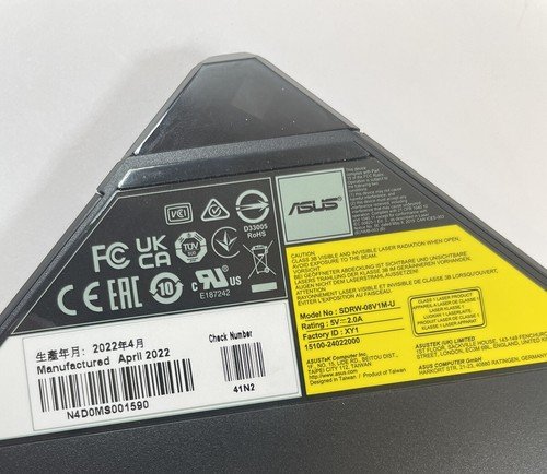 ASUS USB Type-C External DVD Drive Model ZenDrive V1M (SDRW-08V1M-U/BLK/G/AS//) - Picture 5 of 10