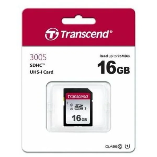 Original Transcend 16GB SD Memory Card (TS16GSDC300S)