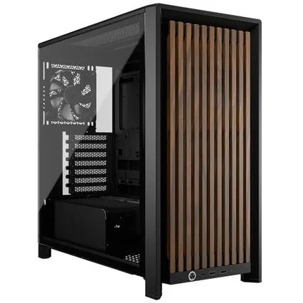 Corsair FRAME 4000D WOOD RS Modular Mid Tower Gaming PC Case - Black / Walnut - CC-9011340-WW