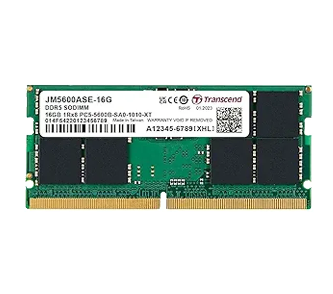 Ram 16GB JM DDR5 5600Mhz SO-DIMM Transcend (JM5600ASE-16G) 1Rx8 2Gx8 CL46 1.1V (laptop)