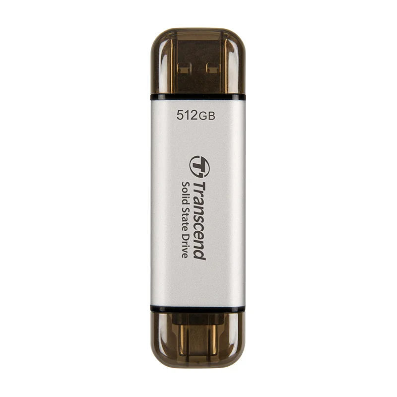 Transcend 512GB USB-C/A 10Gbps External SSD - Silver (TS512GESD310S)