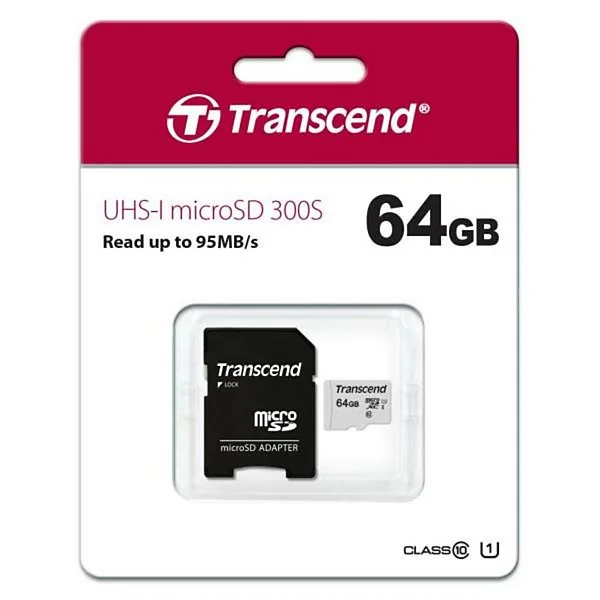 TRANSCEND, Memory card, 64gb uhs-i u1 microsd with adapter, TS64GUSD300S-A - 2