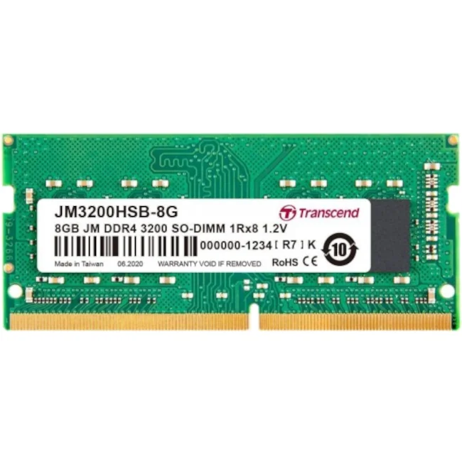 TRANSCEND 8GB DDR4 3200MHZ SO-DIMM 1Rx8 1Gx8 CL22  2V JM3200HSB-8G