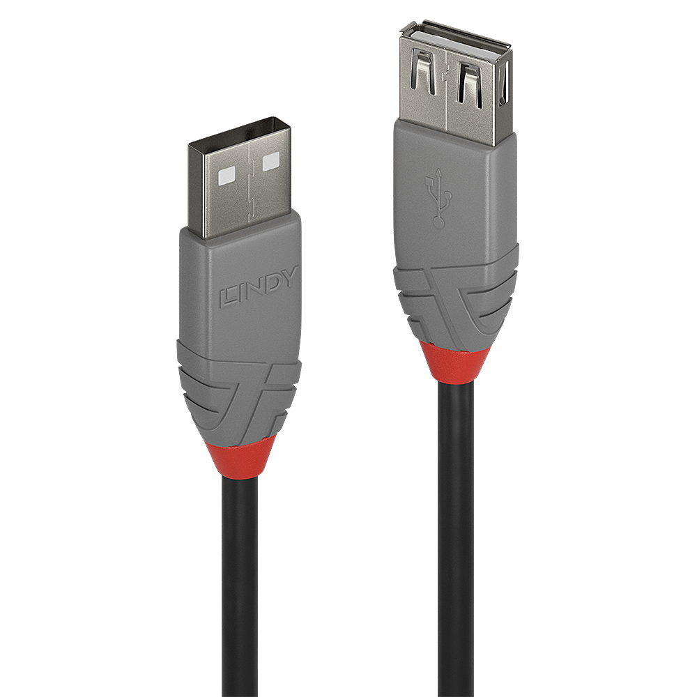 0,5M USB 2.0 KABEL AM / AF, ANTHRA