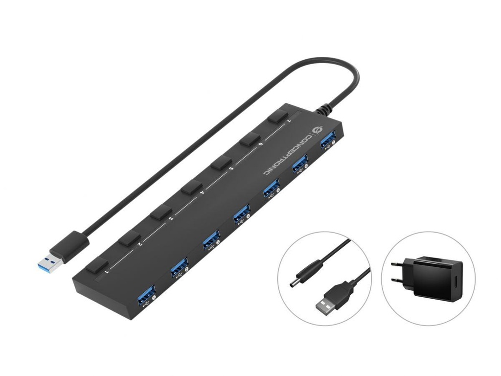 7-PORT USB 3.0 HUB WITH POWER ADAPT