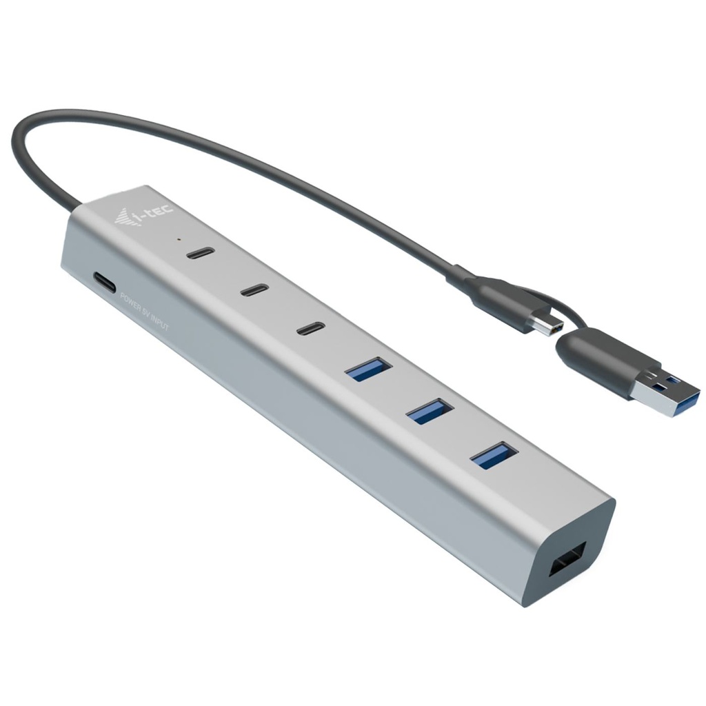USB-C/USB-A CHARGING METAL HUB 7PO.