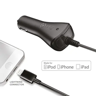 LIGHTNING CAR CHARGER 5W MFI BLACK