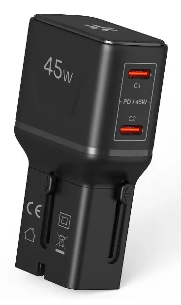 2USB-C MULTIPLUG SLIM 45W BLACK
