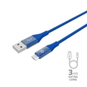 12W USB-A TO MICROUSB CABLE 3M BLUE