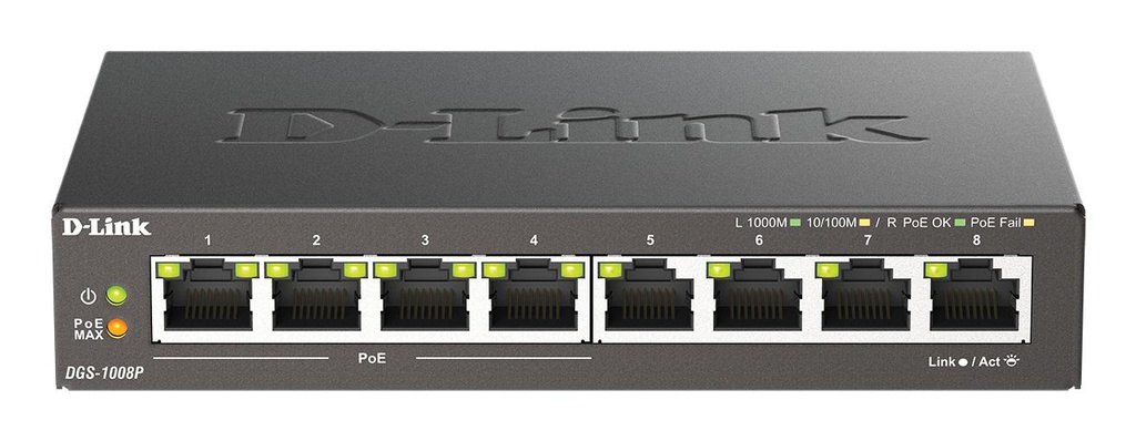 SWITCH DESKTOP 8PORTE 10/100/1000 P