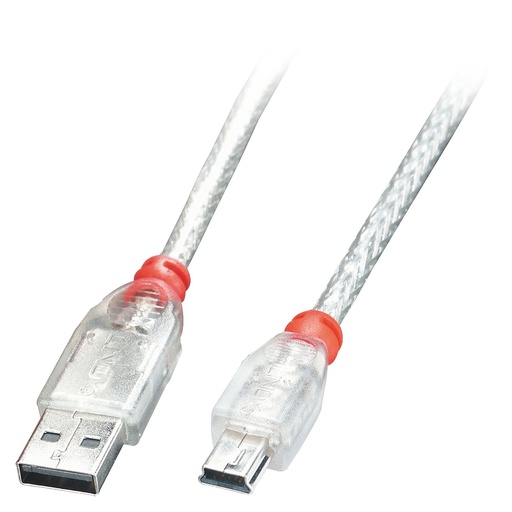 [41781-LND] CAVO USB 2.0 A/MINI-B, TRASP. 0,5M