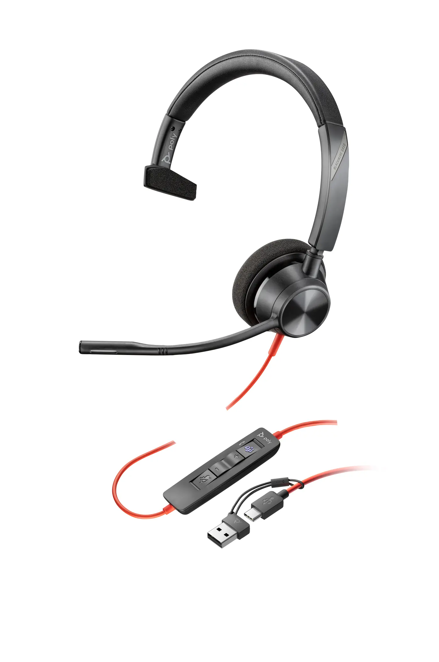 [8X216AA] POLY BW 3310 MONO -M USB-C/A MOQ10