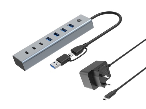 [HUBBIES20GP] 7-PORT USB 3.0 HUB WITH POWER ADAPT
