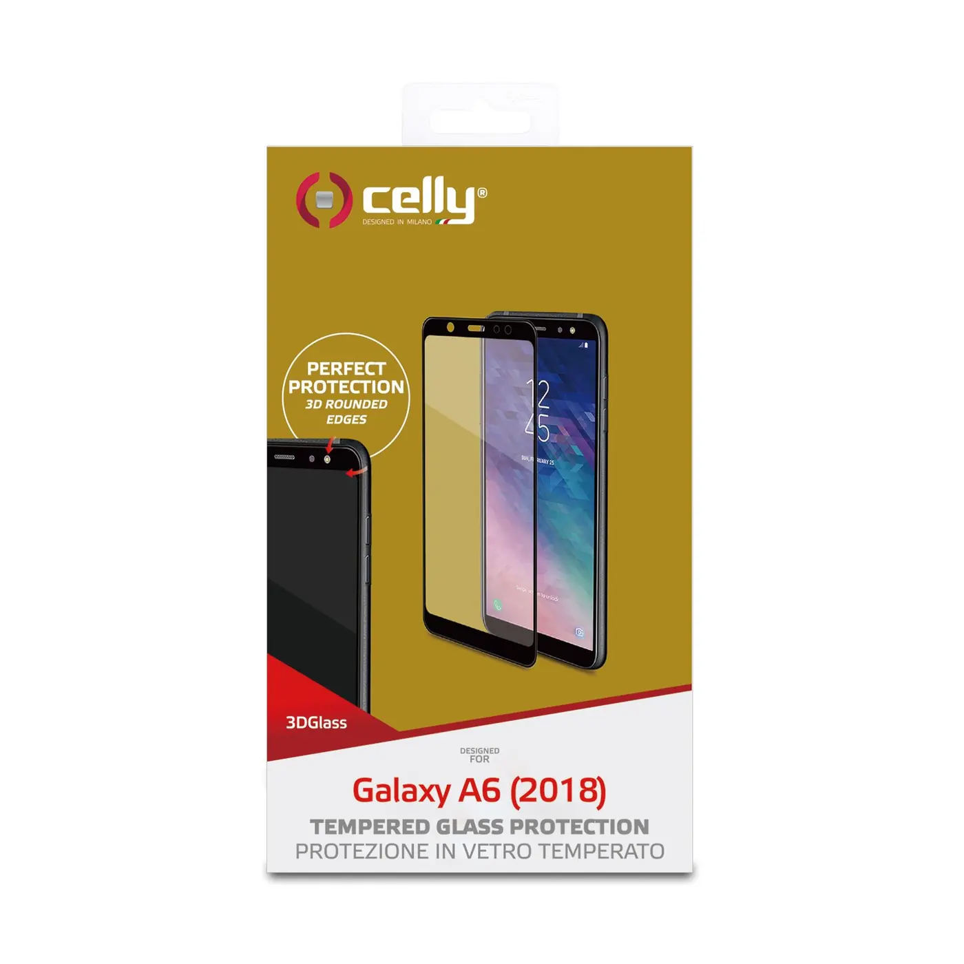 [3DGLASS737BK] 3D GLASS GALAXY A6 2018 BLACK