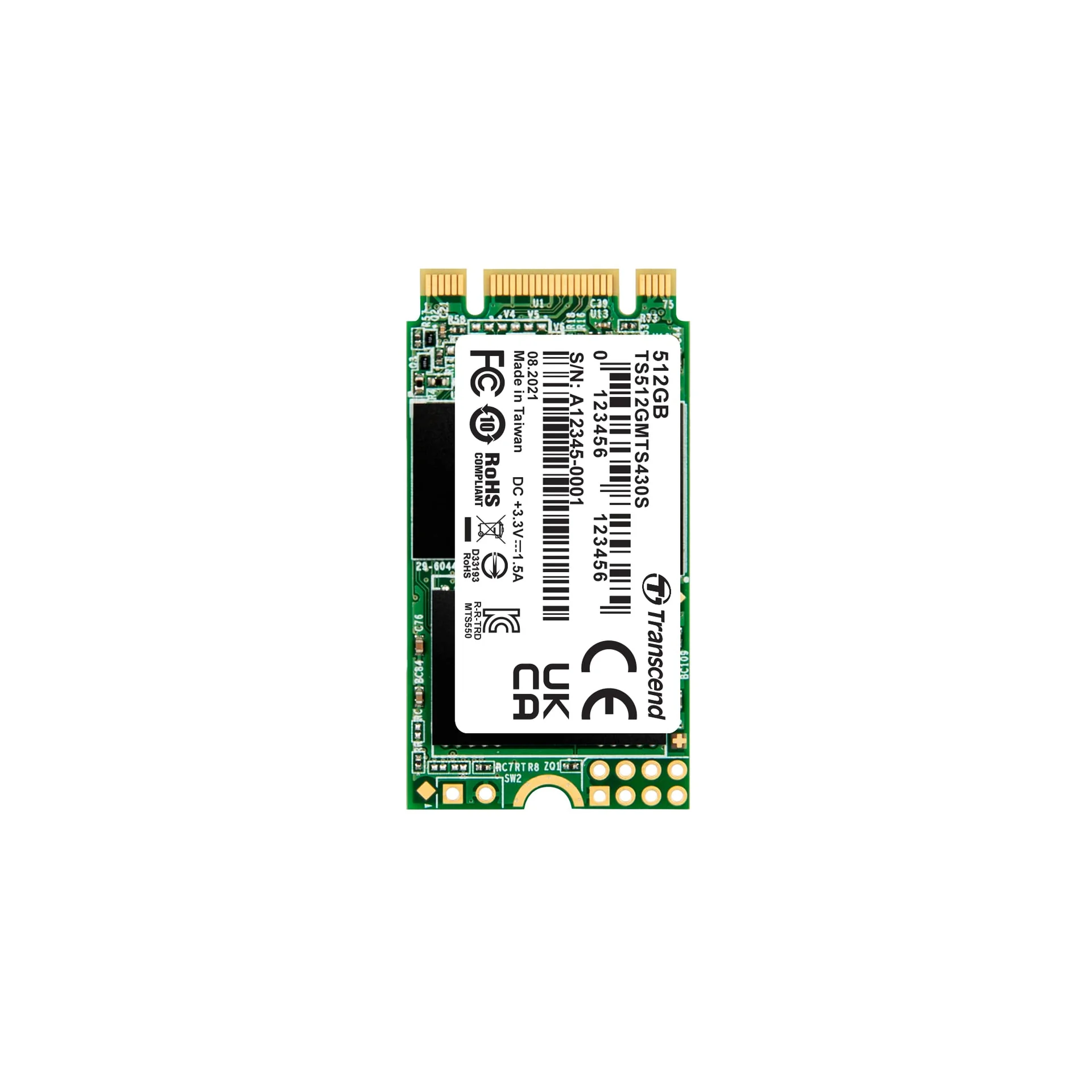 [TS512GMTS430S] 512GB  M.2 2242 SSD  SATA3  TLC