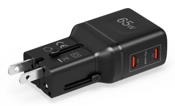 [MULTIPLUGSL65W] 2USB-C MULTIPLUG SLIM 65W BLACK