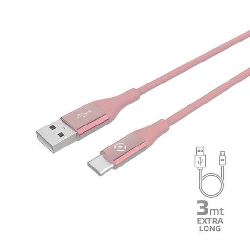 [USBTYPECCOL3MPK] 15W USB-A TO USB-C CABLE 3M PINK